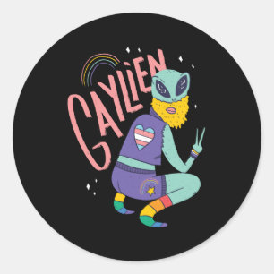 Gay Alien Classic Round Sticker