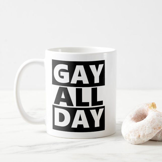 Gay All Day Coffee Mug (With Donut)