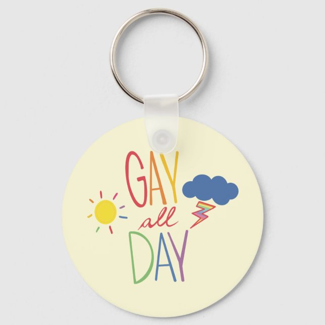 Gay all day key ring (Front)