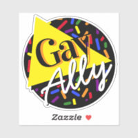 Gay Ally Rainbow Black 80s Memphis Style