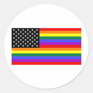 Gay America Pride Flag Classic Round Sticker