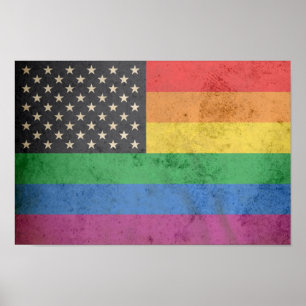 Gay American Flag Poster