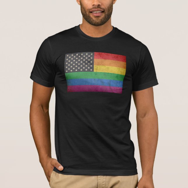 Gay American Flag T-Shirt (Front)