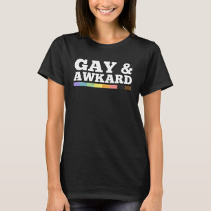 Gay And Awkward Queer LGBTQ Pride Flag Minimalist  T-Shirt