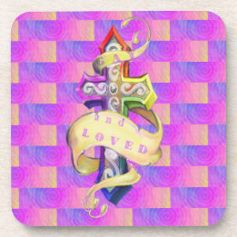 Gay and loved with colourful cross coaster