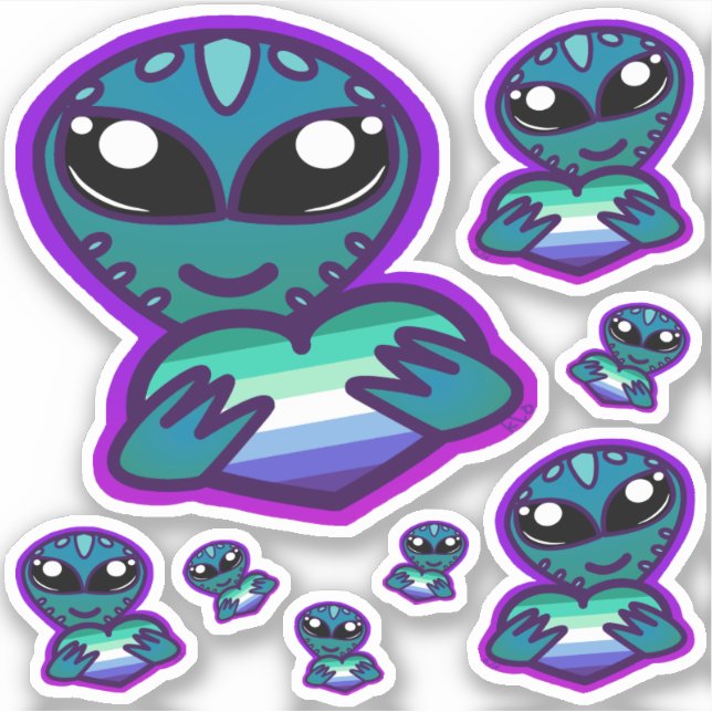 Gay and Proud Alien Stickers (Front)