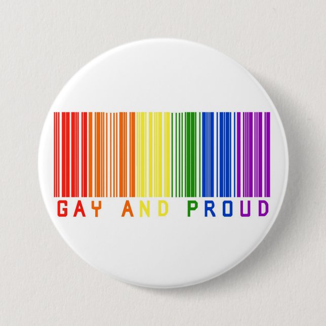 Gay and Proud  Barcode 7.5 Cm Round Badge (Front)