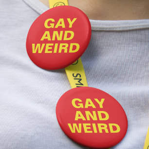 Gay And Weird Red Yellow Gender Pride Month 6 Cm Round Badge