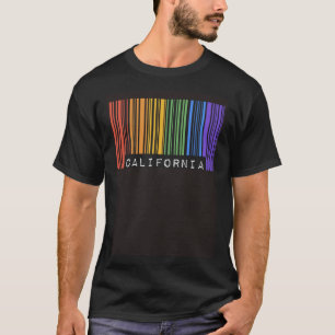 Gay Barcode California Pride LGBTQ Trendy Rainbow  T-Shirt