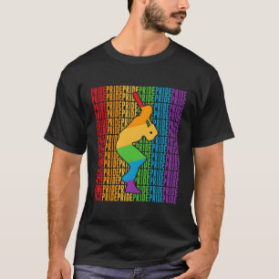 Gay Baseball Pride Month Lgbt Rainbown Flag T-Shirt