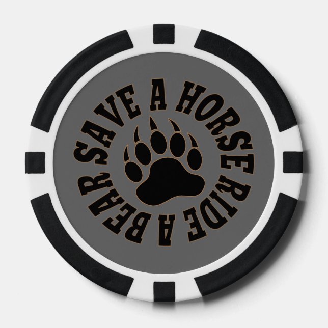 Gay Bear Black poker chips (Front)
