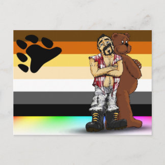 Gay bear flag Postal card
