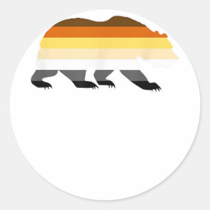 Gay Bear Logo Pride Flag Classic Round Sticker