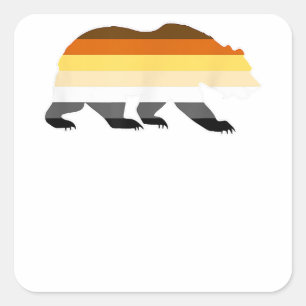 Gay Bear Logo Pride Flag  Square Sticker