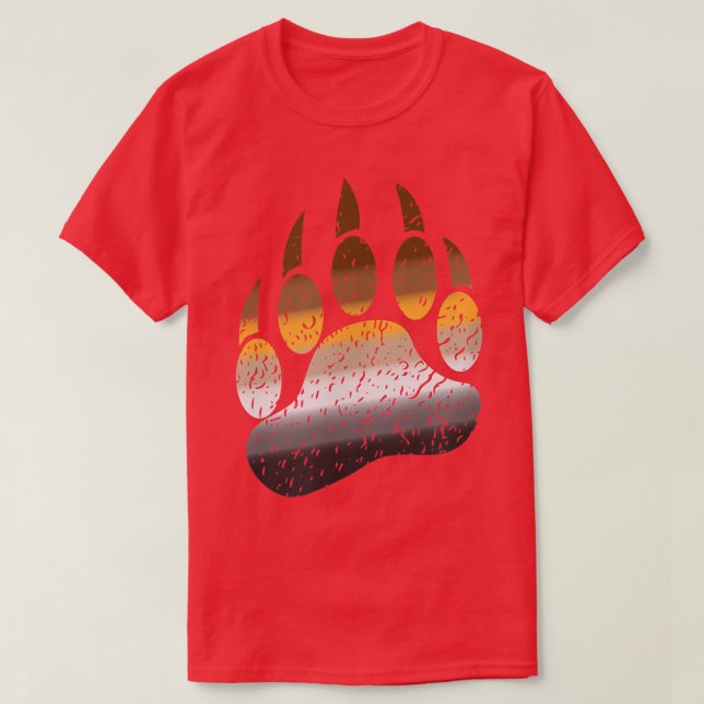 Gay Bear Paw Pride  T-Shirt (Design Front)