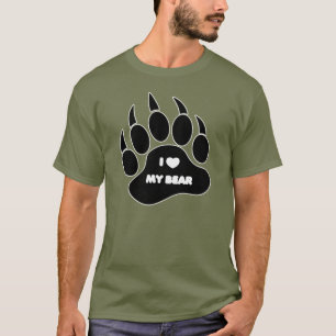 Gay Bear Pride Bear Paw I heart My Bear T-Shirt