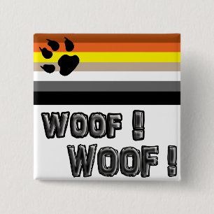 Gay bear pride button. 15 cm square badge