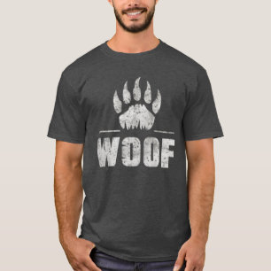 Gay Bear Pride distressed Bear Paw WOOF T-Shirt