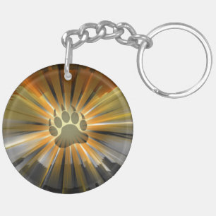 Gay Bear Pride Flag Bear Paw Key Ring