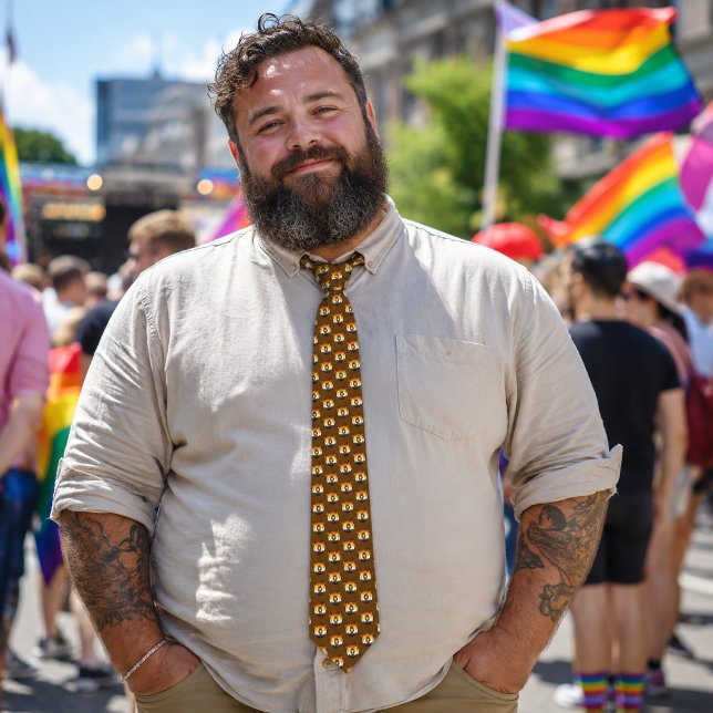 Gay Bear Pride Flag Coloured Bear    Tie (Creator Uploaded)