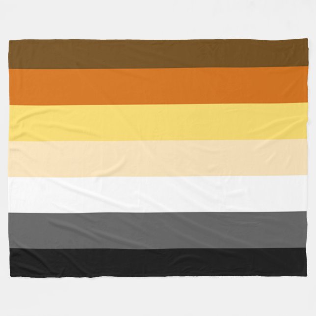 Gay Bear Pride Flag Fleece Blanket (Front (Horizontal))