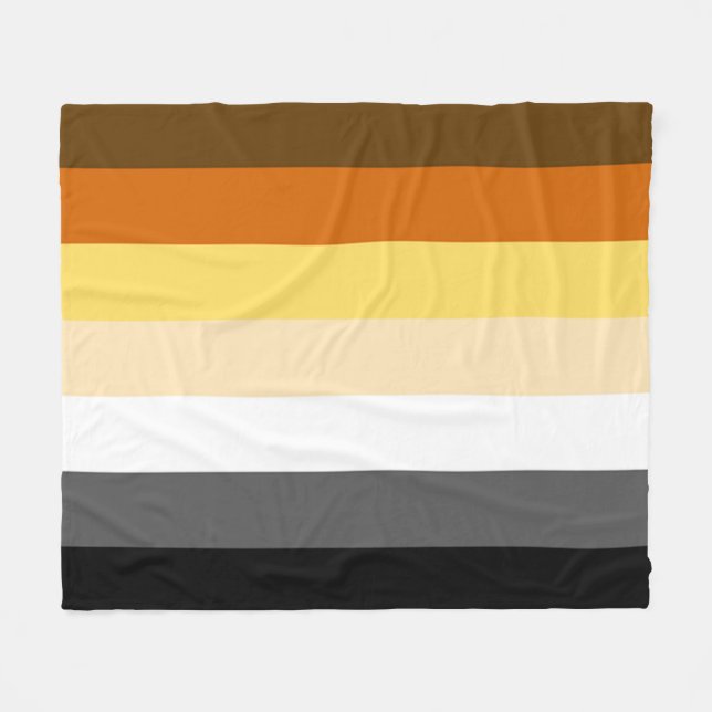 Gay Bear Pride Flag Fleece Blanket (Front (Horizontal))