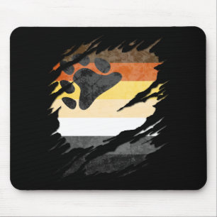 Gay Bear Pride Flag Ripped Reveal Mouse Pad