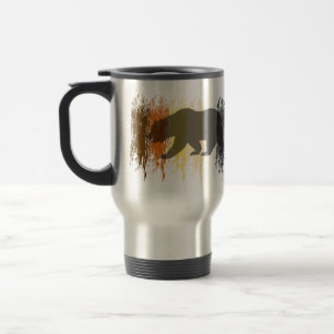 Gay Bear Pride Grunge abstract Pride Colours Travel Mug
