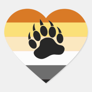 GAY BEAR PRIDE I HEART BEAR BEAR PAW STICKER
