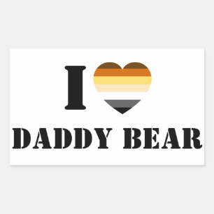 GAY BEAR PRIDE I HEART DADDY BEAR RECTANGULAR STICKER