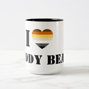 GAY BEAR PRIDE I HEART DADDY BEAR Two-Tone COFFEE MUG