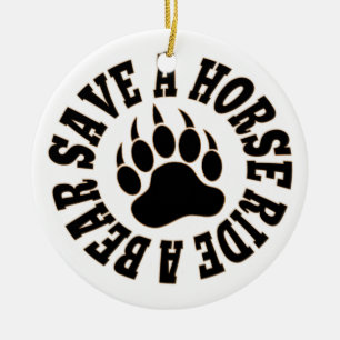 Gay Bear Pride Save A Horse Ride A Bear -Ornament Ceramic Ornament