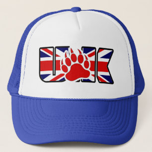 GAY BEAR RED BEAR PAW UK TRUCKER HAT