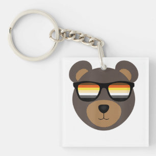 Gay Bear Sunglasses Distressed Key Ring