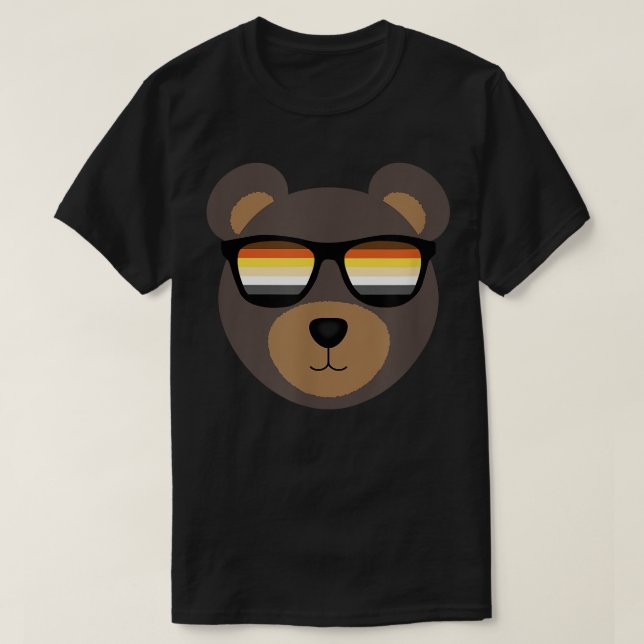 Gay Bear Sunglasses Distressed  T-Shirt (Design Front)