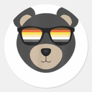 Gay Bear Sunglasses logo  Classic Round Sticker