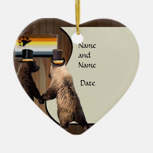 Gay Bear Wedding or Ceremony Ornament Favours (Front)