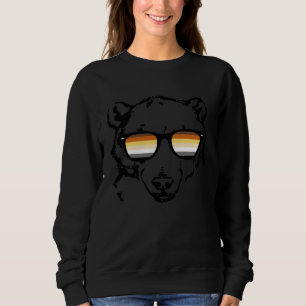Gay Bear  with Bear Pride Flag Sunglasses Gay Dadd Sweatshirt
