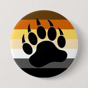 Gay Bears Pride Flag Bear Paw 7.5 Cm Round Badge