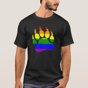 Gay Bears Pride Rainbow Flag Bear Paw T-Shirt