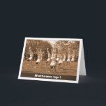 Gay Birthday Bottoms Up Card<br><div class="desc">This vintage 1920s photograph of  atheletes doing handstands shows a bottoms up view. The inside verse is "Happy Birthday". It is Men in Art Series no. 141.</div>