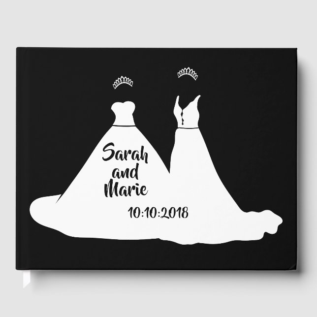 Gay black and white lesbian wedding guest book (Front)
