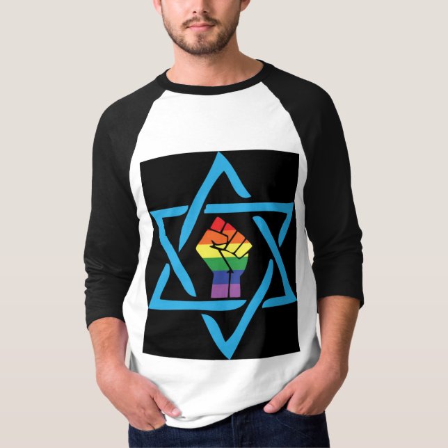 Gay Black Jewish T-Shirt (Front)