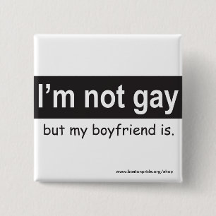 Gay Boyfriend Square 15 Cm Square Badge