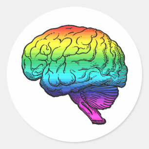 GAY BRAIN -.png Classic Round Sticker