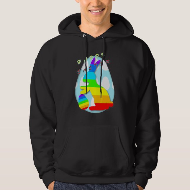 Gay Bunny Easter Day Egg Hunting Season Bunny East Hoodie (Front)