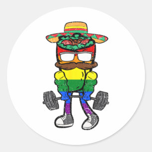 Gay Burrito Workout Cinco De Mayo Lgbt-q Mexican F Classic Round Sticker