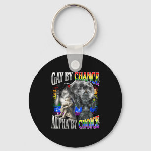 Gay by chance alpha by choice alpha wolf sigma gay key ring