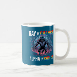 Gay By Chance Alpha Choice Funny Wolf Alpha Lgbtq  Coffee Mug