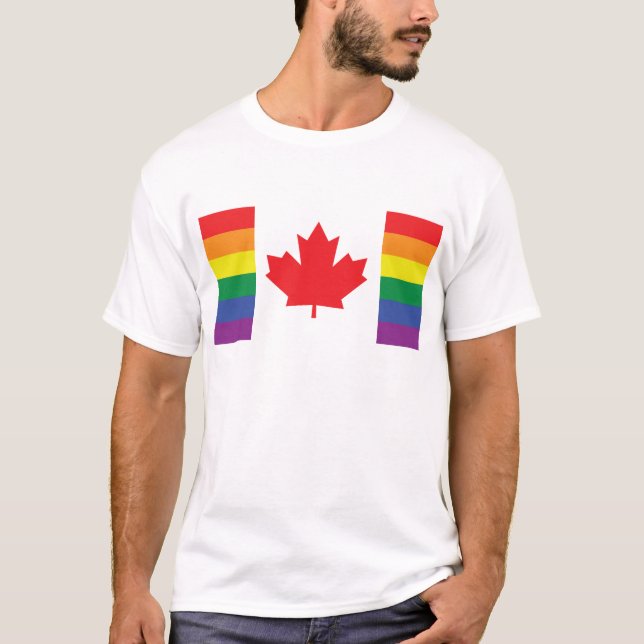 Gay Canada Flag T-Shirt (Front)